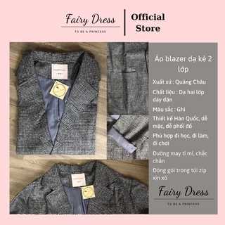 Áo Blazer nữ dạ 2 lớp Phong cách Hàn Quốc