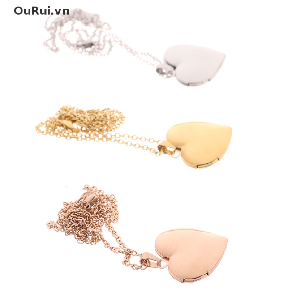 {RUI} Love Heart Locket Pendants for Women Men Openable Photo Frame Picture Necklace {OuRui.vn}