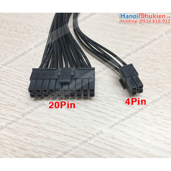 Cáp nguồn ATX 24pin nối dài (đầu đực - đầu cái) lõi 18AWG chất lượng cao