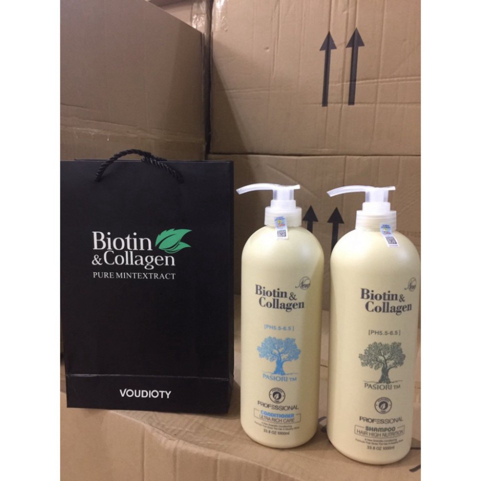 Dầu Gội Cặp Collagen Trắng, Cặp Dầu Gội Biotin Dưỡng Tóc Suôn Mượt ,Phục Hồi Tóc Khô Xơ, Lưu Hương Thơm Lâu Cả Ngày-SALE