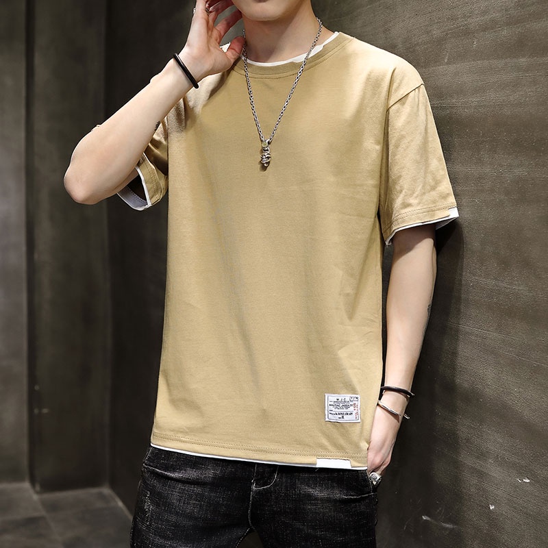 Áo Thun Cotton Tay Ngắn Cổ Tròn Dáng Rộng Trẻ Trung Hợp Thời Trang Cho Nam