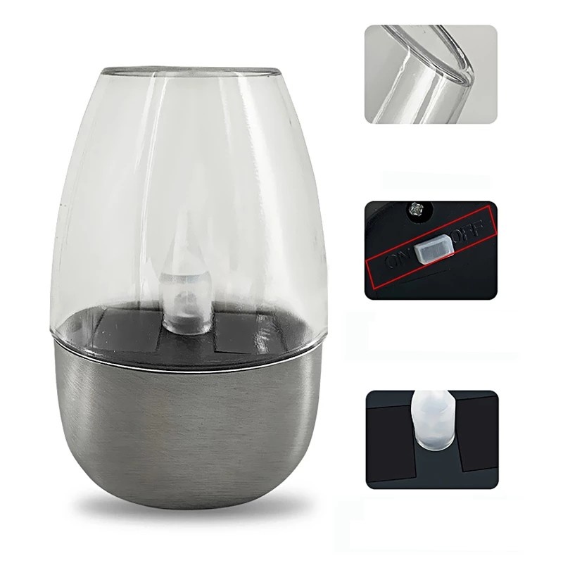 Đèn LED Trang Trí Sân Vườn Bằng Thép Không Gỉ Hình Nến