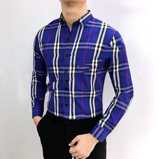 Áo sơ mi nam hàn quốc công sở dài tay áo kiểu đẹp Áo sơ mi nam dài tay Kẻ LBBR003
