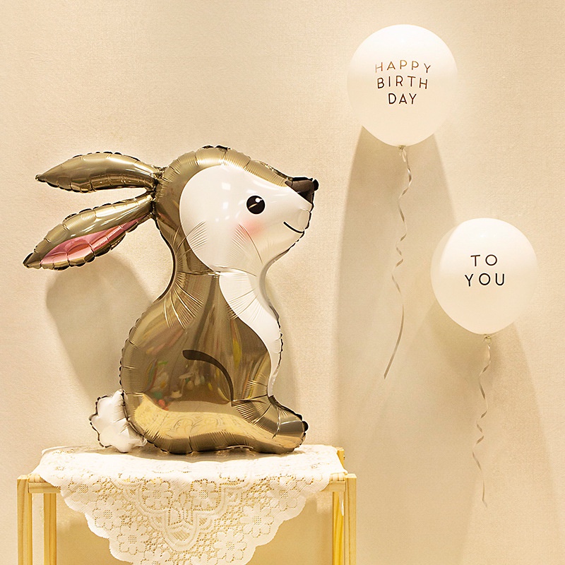 Bong Bóng Lá Nhôm Hình Thỏ/Mèo Dễ Thương Trang Trí Tiệc Sinh Nhật