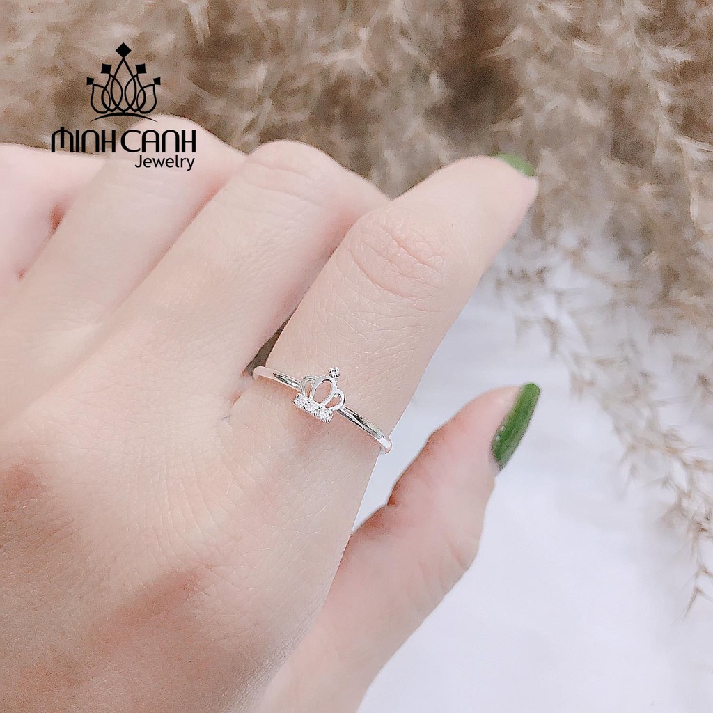 Nhẫn Bạc Nữ Vương Miện Trơn - Minh Canh Jewelry