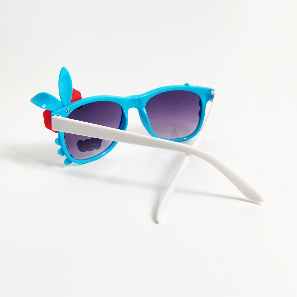 Kính mát trẻ em gọng nhựa JJ5002 kiểu kính đính nơ tai thỏ đáng yêu, tròng chống tia UV dành cho bé gái từ 1 đến 5 tuổi