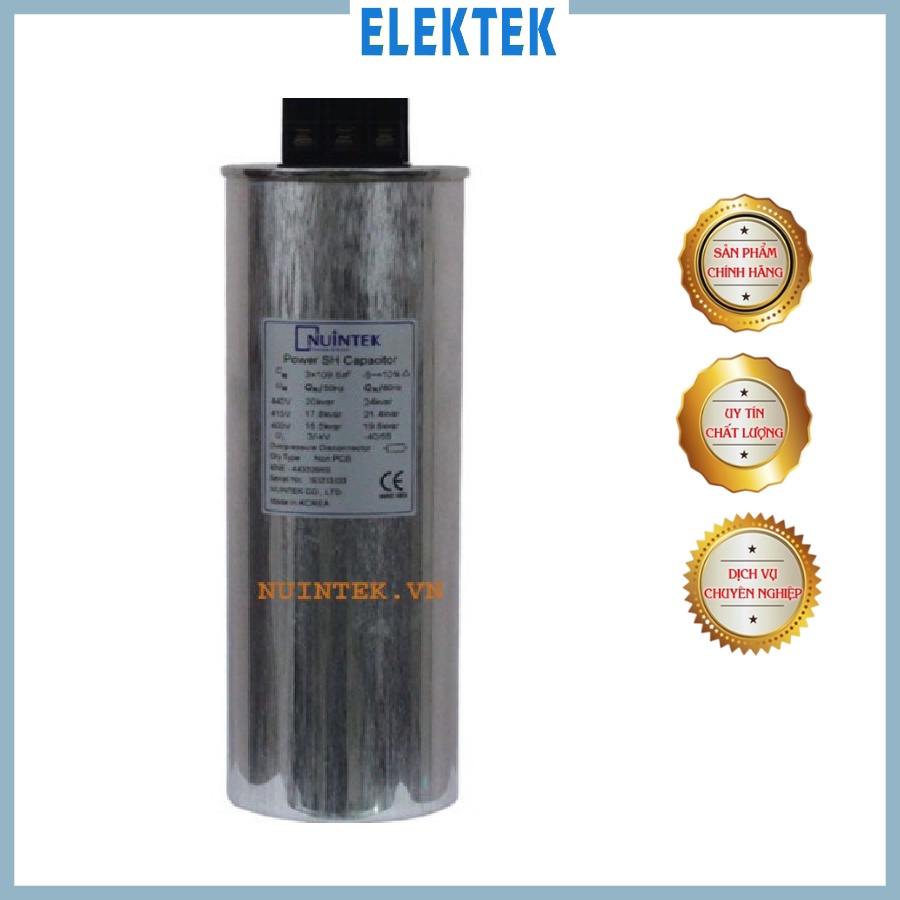 Tụ Bù Điện Công Suất Phản Kháng ELEKTEK 3 Pha  Bù Hệ Số Cos Phi 440V -10 To 50kVAr  50/60Hz