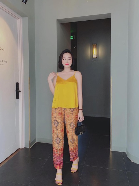 Đồ Bộ Áo Dây Satin Quần Lụa Hàn Thổ Cẩm | BigBuy360 - bigbuy360.vn