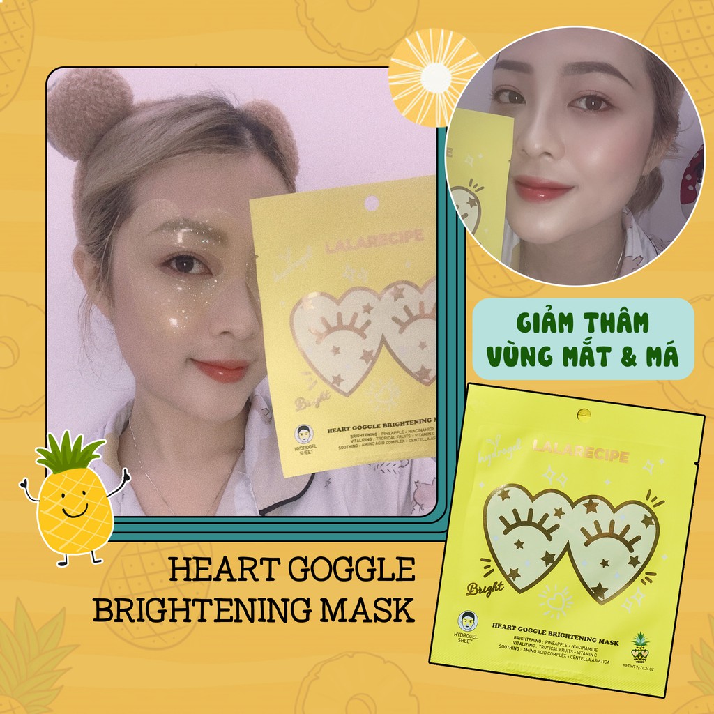 Mặt Nạ Dưỡng Trắng Vùng Mắt Và Má Lalarecipe Heart Goggle Brightening Mask (7.3g)