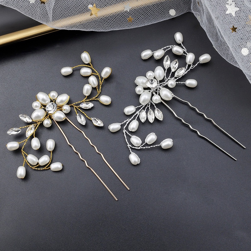 Cài Tóc Hình Vương Miện Có Đính Đá Và Ngọc Trai Nhiều Màu Sắc Đầy Quý Phái