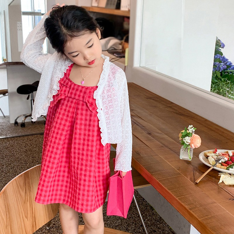 Đầm Hai Dây Hở Lưng Màu Sắc Trơn Thời Trang Mùa Hè Dành Cho Bé Gái