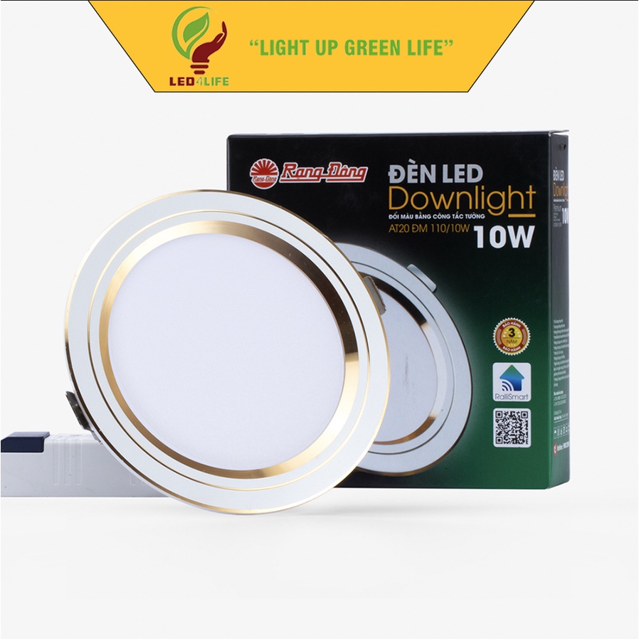 Đèn LED âm trần downlight đổi màu Rạng Đông 10W Model: AT20 ĐM 90/8W 90/10W 110/10W 110/12W