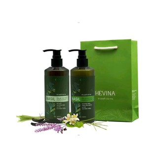 [Thần dược cho tóc] Bộ Dầu gội + xả thảo dược Nasil sạch gàu - ngăn rụng tóc - giúp tóc dày mượt