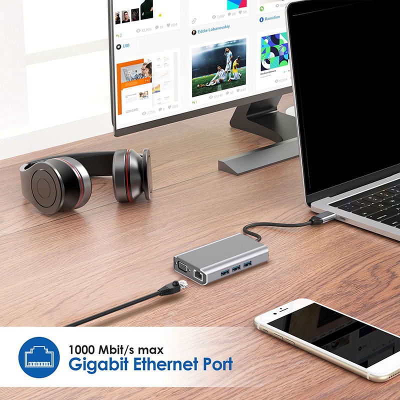 Bộ Chuyển Đổi Cổng Type-C Sang Usb 9 Trong 1 Cho Laptop | BigBuy360 - bigbuy360.vn