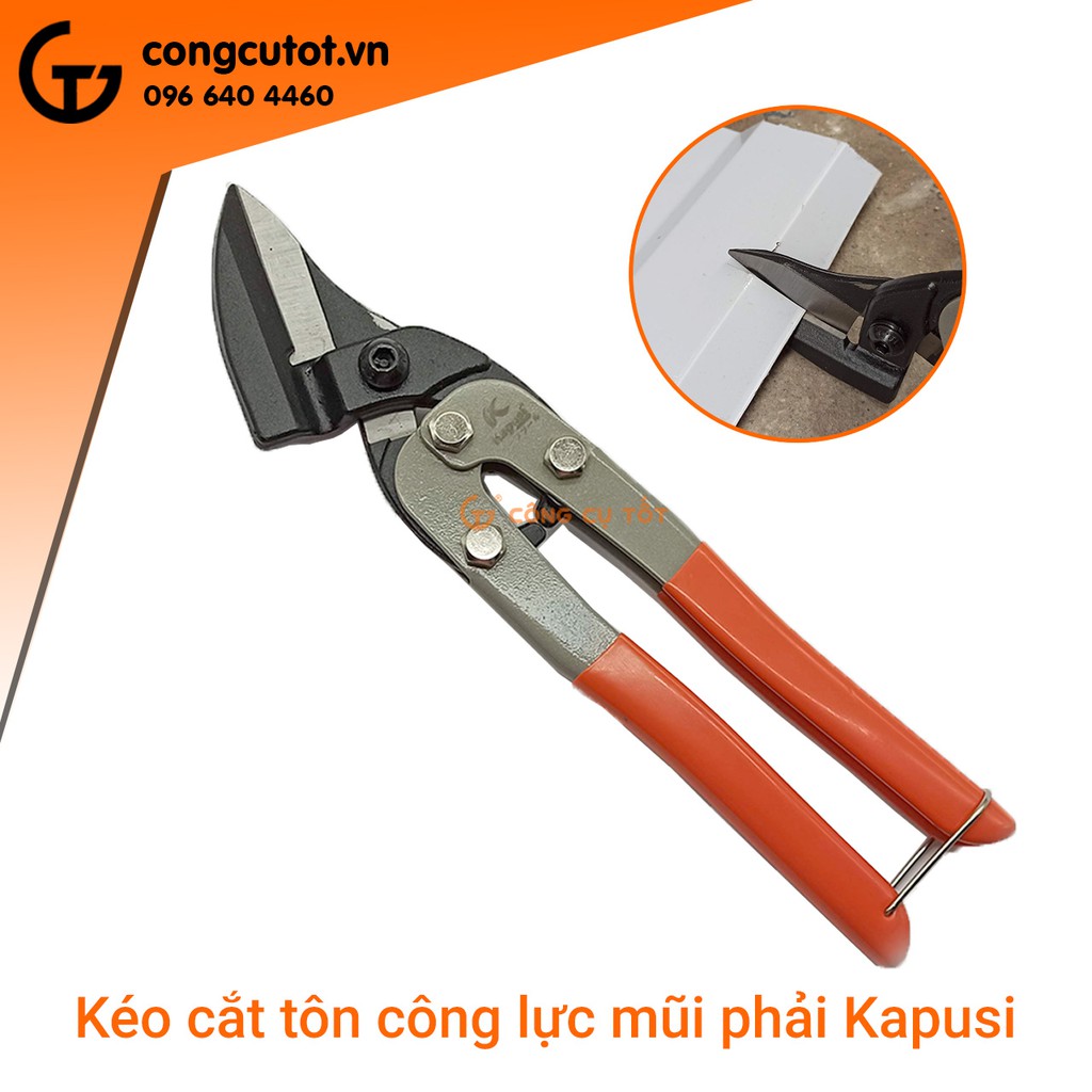 Kéo cắt tôn cộng lực kiểu Nhật mũi phải thép CrV Kapusi 270mm