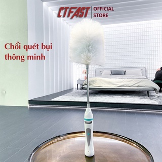 Chổi quét bụi tự động xoay 360 độ CTFAST 01, thiết kế 2 in 1 (chổi lau+hút bụi), sợi mềm tĩnh điện