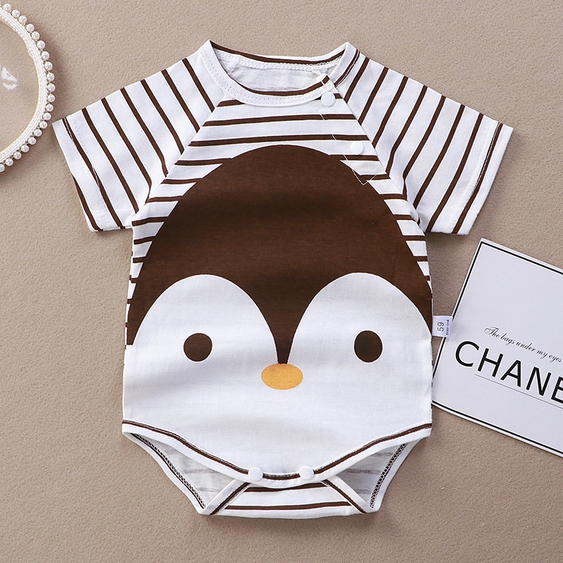Bộ body chip cho bé trai bé gái mặc hè, Bodysuit cộc tay họa tiết dễ thương chất cotton mềm thoáng mát