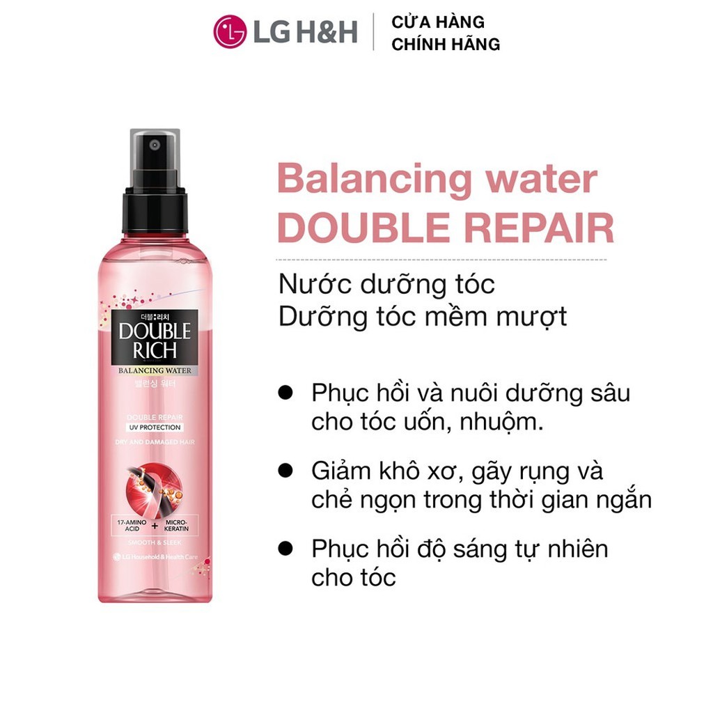 Nước Dưỡng Tóc Double Rich Chuyên Sâu Balancing Water Double Repair 120ml Hasaki Sản Phẩm Chính Hãng