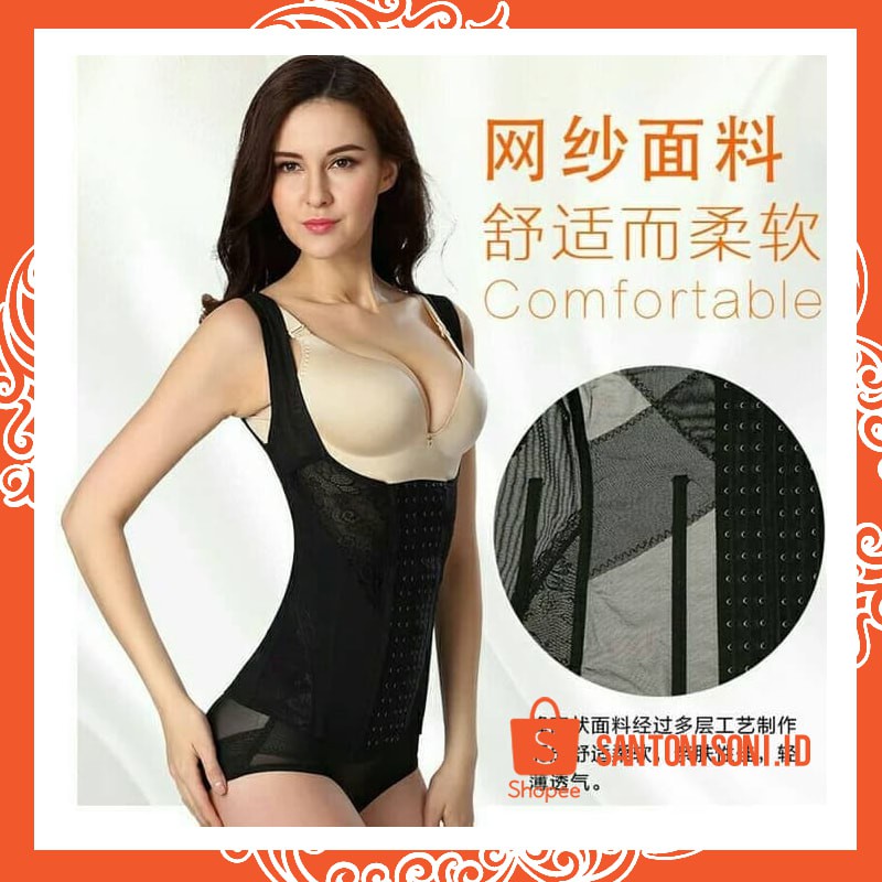 Áo Nịt Bụng 6 Hàng Móc Màu Đen Size Xl