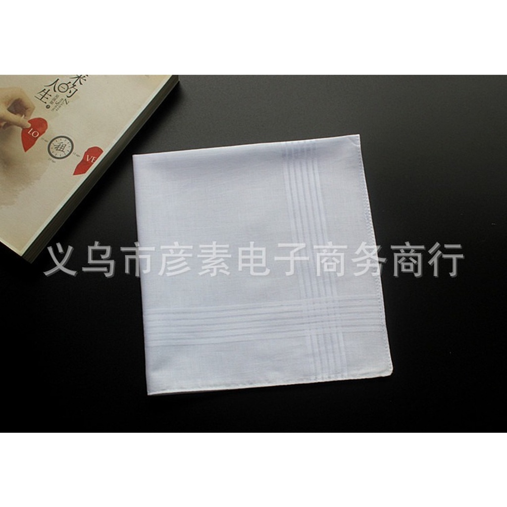 Bộ 3 Khăn Tay Cotton Màu Trơn Cho Nam 40*40cm