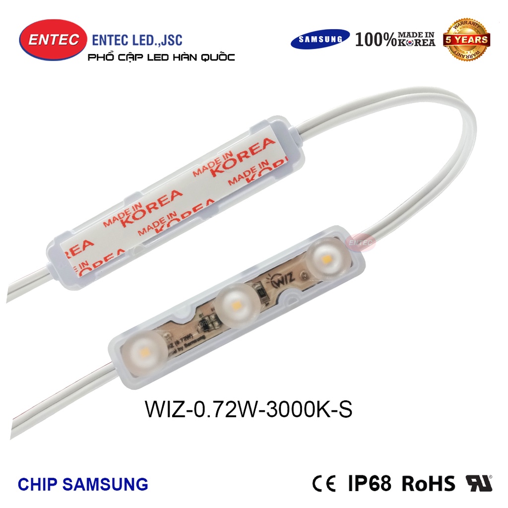 Đèn LED 3 bóng Hàn Quốc cho quảng cáo điện 12V IP68 chip SAMSUNG màu 3000k siêu sáng tuổi thọ bền bỉ