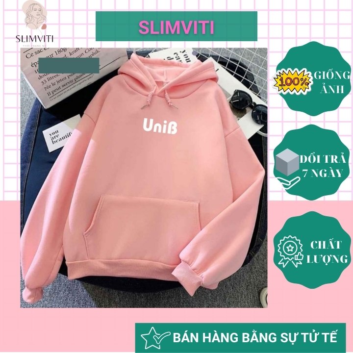Áo hoodie form rộng nam nữ có dây kéo cute SLIMVITI KNN29