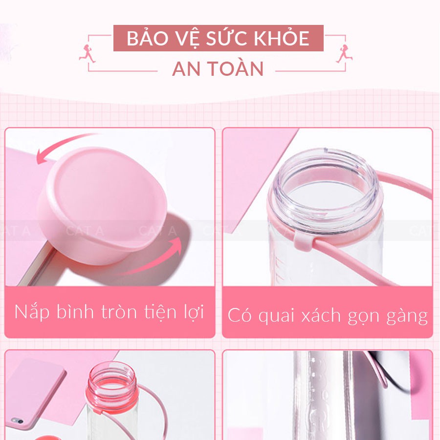 Bình đựng nước, bình nước bằng Nhựa BPA FREE MIGO Cao cấp - 1521 - An toàn, trong suốt, có rây lọc, quai xách TA4 | BigBuy360 - bigbuy360.vn