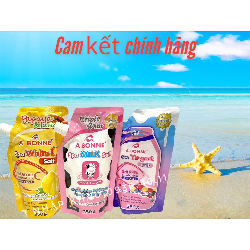 [Mẫu Mới] [Chính hãng] Muối Tắm Sữa Bò Trắng da, Tẩy Tế Bào chết A Bonne Spa Milk Salt Thái Lan 350gr