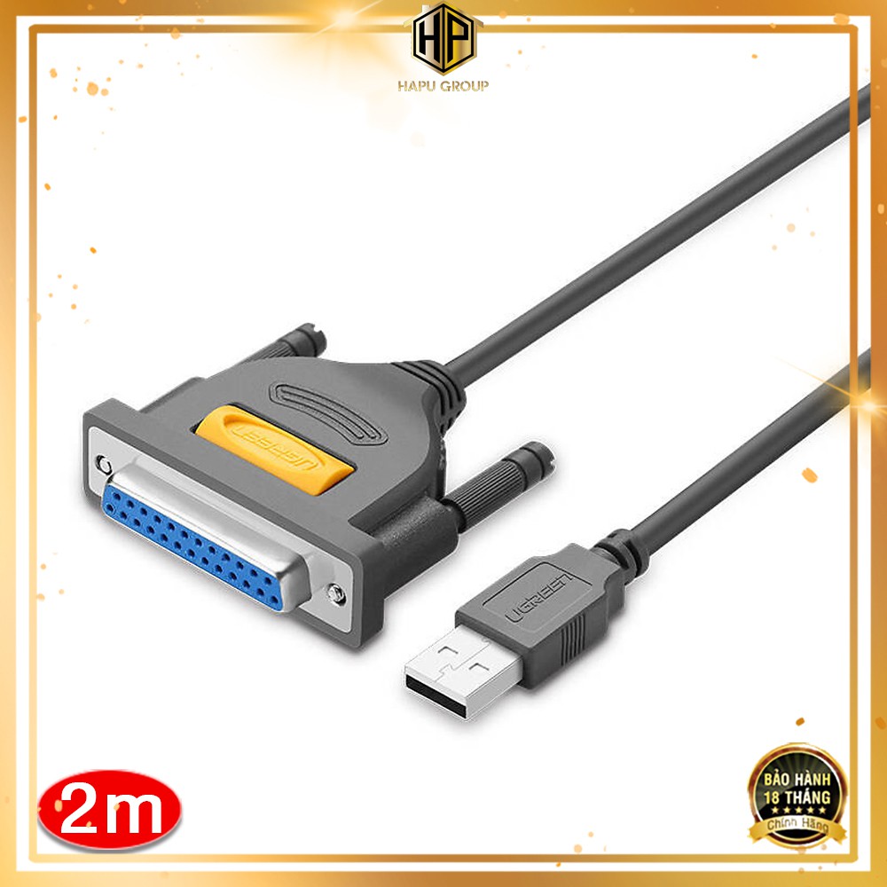 Cáp máy in USB to LPT DB25 Parallel Ugreen 20224 dài 2m cao cấp