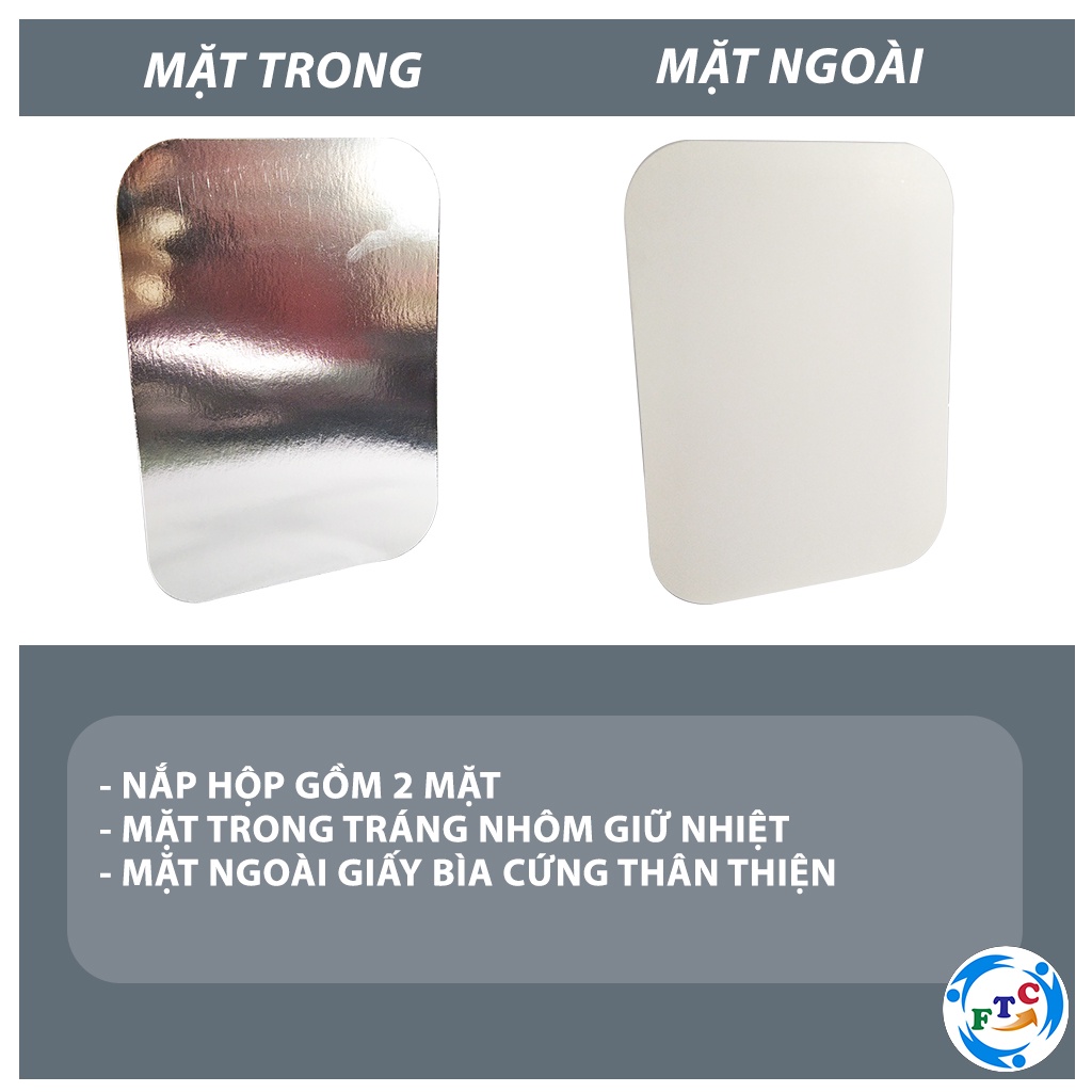 "CAO CẤP" HỘP NHÔM (KHAY GIẤY BẠC CÓ NẮP) - CHỨNG NHẬN VS ATTP - ĐỰNG THỰC PHẨM DÙNG 1 LẦN 1 NGĂN 410ML