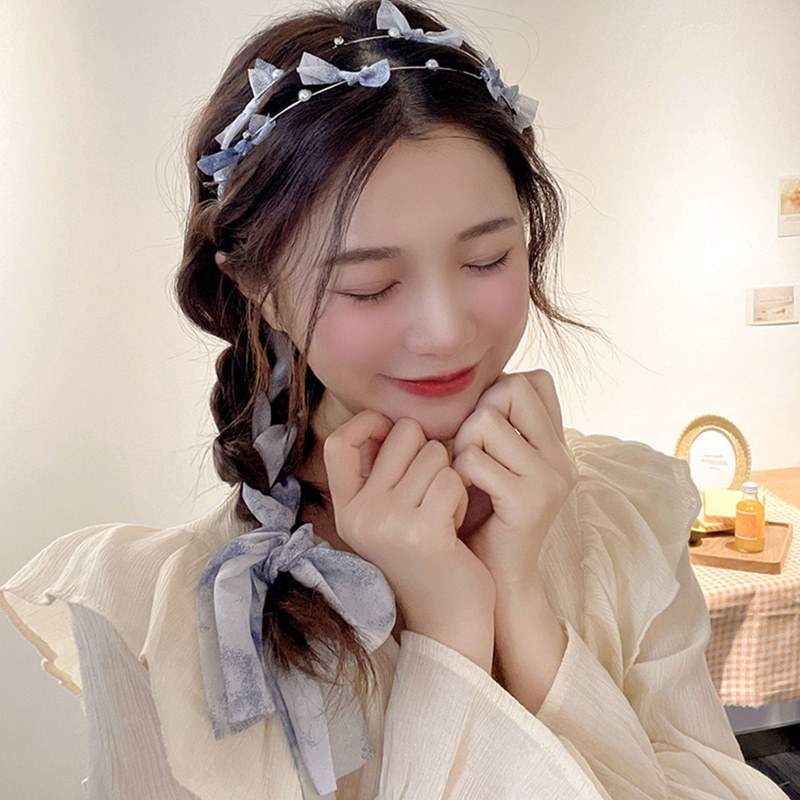 Flgo Băng Đô Cài Tóc Mỏng Đính Ngọc Trai Trang Trí Dành Cho Bạn Gái Trong Đám Cưới