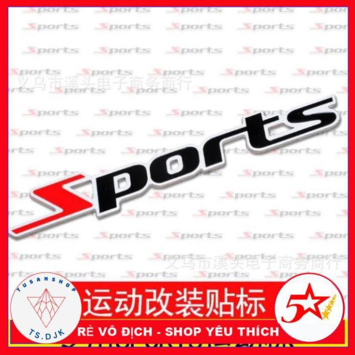 [HÀNG MỚI VỀ BÁN RẺ LẤY TƯƠNG TÁC] Logo kim loại SPORT 3D cao cấp gắn ô tô xe hơi xe máy