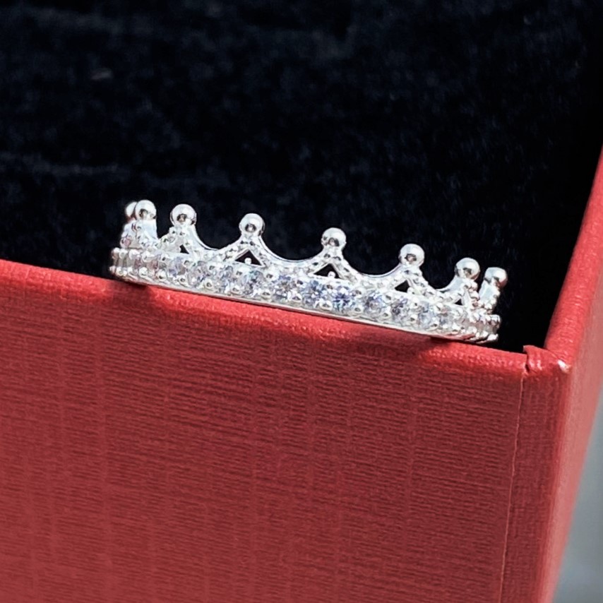 Nhẫn bạc nữ Evasilver, Nhẫn vương miện bạc ta nạm đá lấp lánh