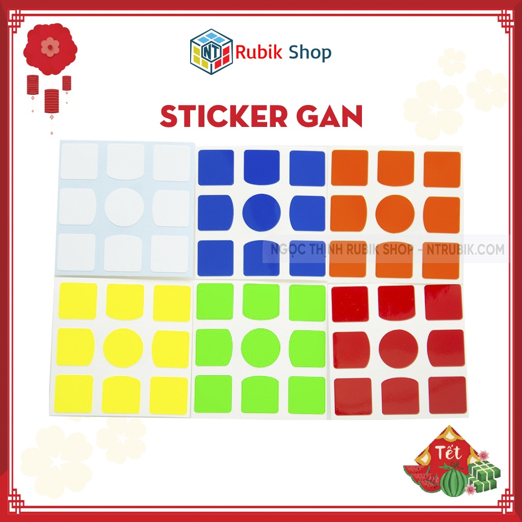 [Phụ Kiện Rubik] Sticker Gan Chính Hãng, Valk, GTS (Hệ màu Halfbright - HB/ Hệ Màu Full Bright - FB)