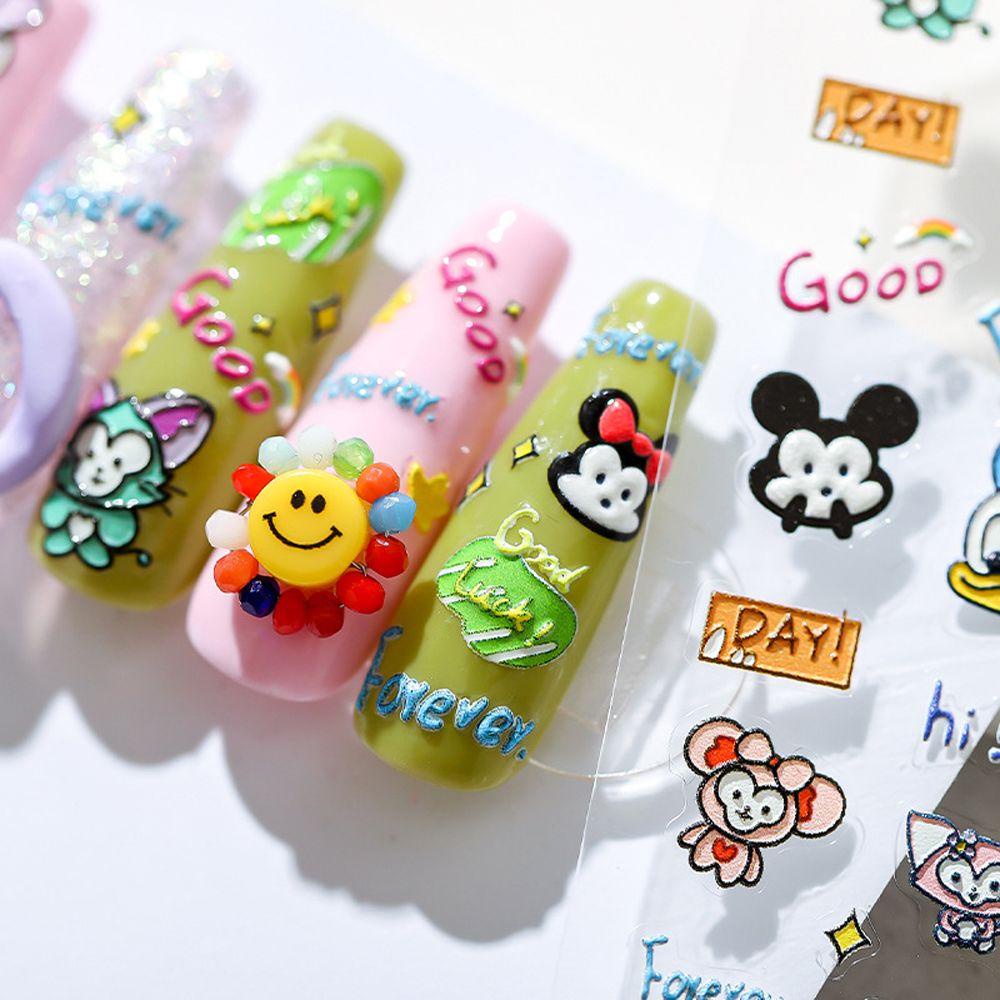 Hình Dán Trang Trí Móng Tay Họa Tiết Hoạt Hình Mickey / Thỏ / Bạch Tuyết Xinh Xắn
