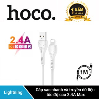 Cáp Lightning Hoco X37 hỗ trợ sạc nhanh 2.4A Max - Cáp Sạc Iphone