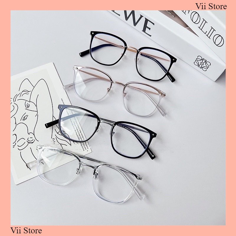 Kính giả cận, Gọng kính cận vuông bầu to dẻo nhẹ 2078 Jolje eyewear - Vii Eyewear