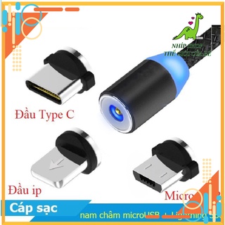 [Free Ship] Cáp sạc nam châm 3 đầu Type C, IPhone , Micro USB  siêu hot
