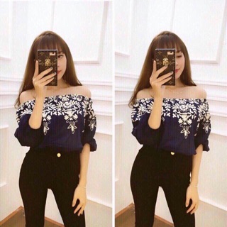 Áo xô trễ vai hoa thêu cực xinh