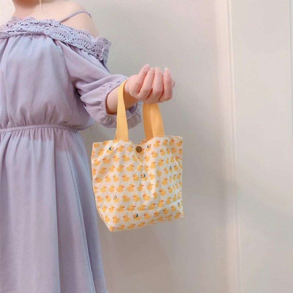 Túi đựng hộp cơm trưa Mihan1 bằng cotton mềm có nút bấm có thể tái sử dụng dành cho nữ