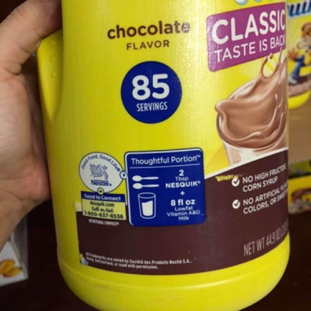 ❤️ Mẫu mới Bột Cacao Socola Nestle Nesquik Chocolate 1.275kg Mỹ Ca cao thượng hạng