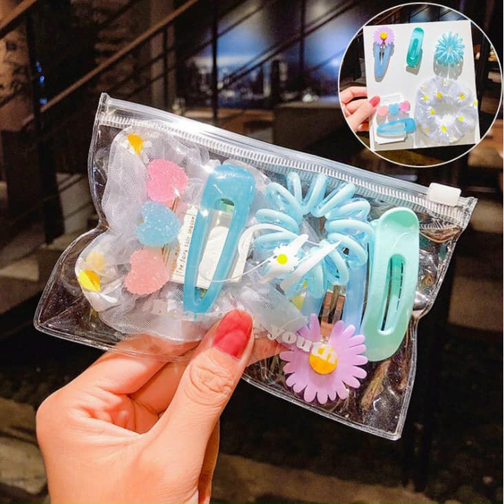 SET 6 KẸP TÓC KÈM DÂY BUỘC TÓC HOA CÚC