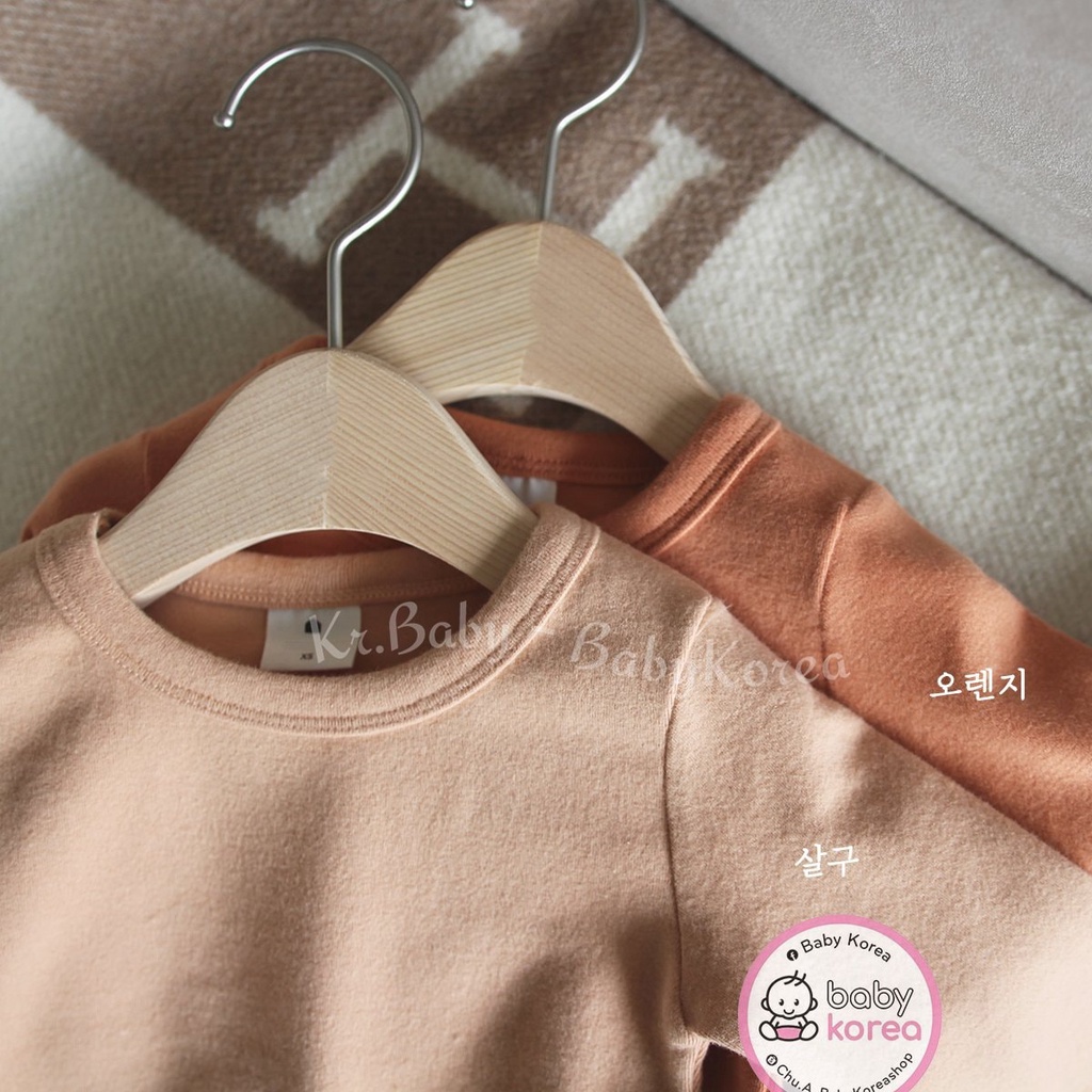 Bộ áo kèm quần trơn giữ nhiệt Caramel Made in Korea cho bé trai bé gái chính hãng Hàn Quốc thời trang trẻ em BABYKOREA