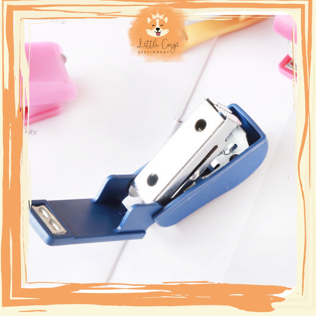 Máy dập ghim mini, Dụng cụ bấm kim bỏ túi màu sắc đơn giản, nhỏ gọn