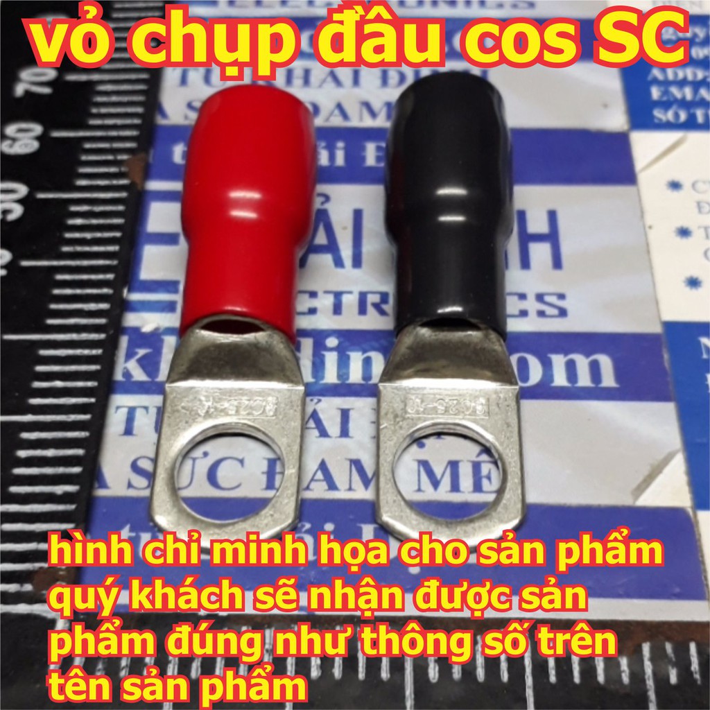 [Mã ELFLASH3 hoàn 10K xu đơn 20K] đầu chụp, vỏ bảo vệ đầu cos SC bằng nhựa xu mềm đầu SC4~SC120, màu đen/đỏ kde5314