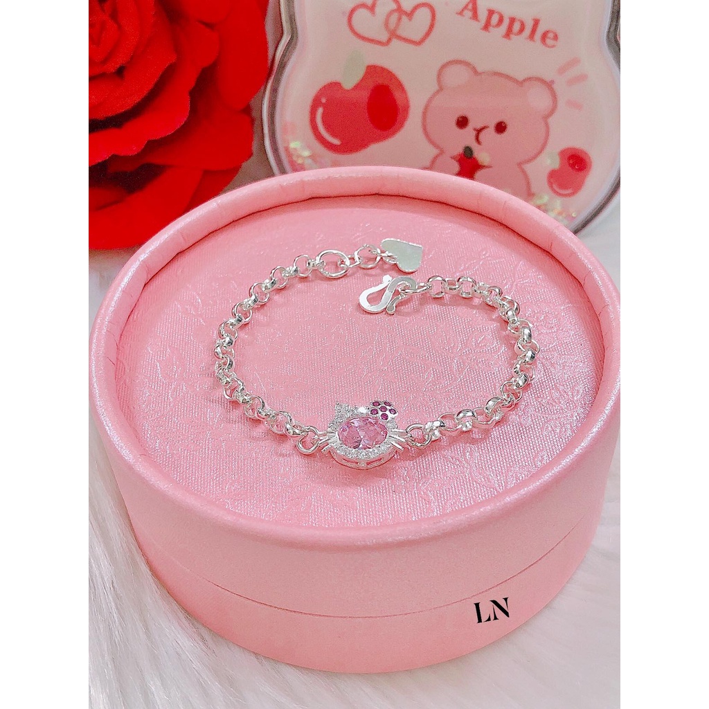 lắc tay mèo kitty bạc cho bé