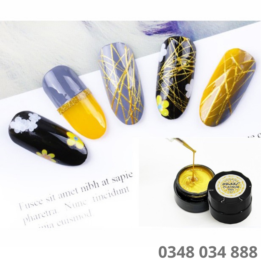 Gel nhũ viền Huaxi Platinum chính hãng - Gel nhũ nail vẽ móng