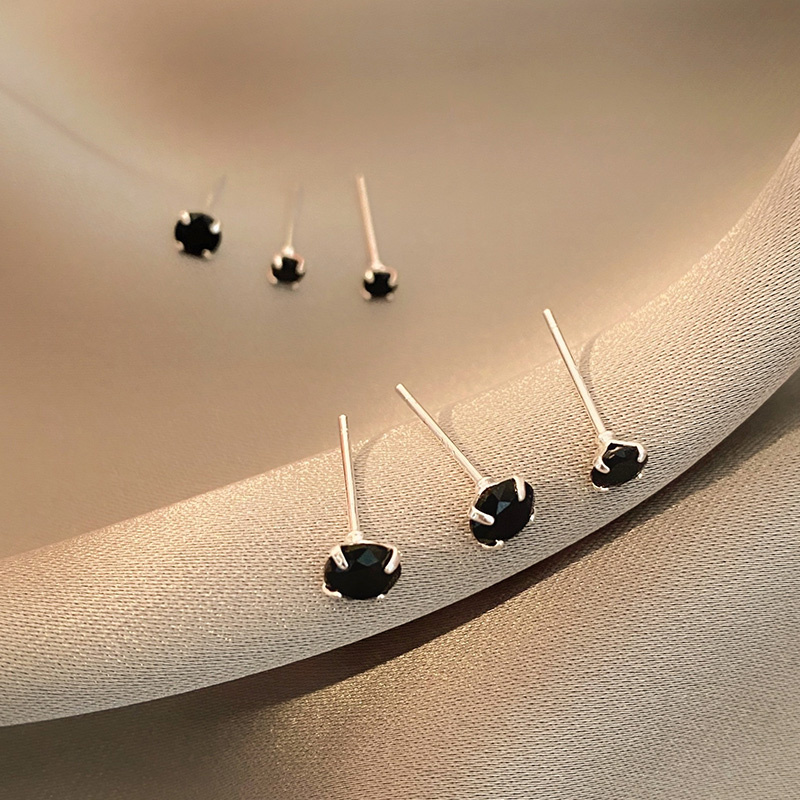 Set 6 Khuyên Tai Đính Đá Zircon Thời Trang Hàn Quốc Dễ Thương