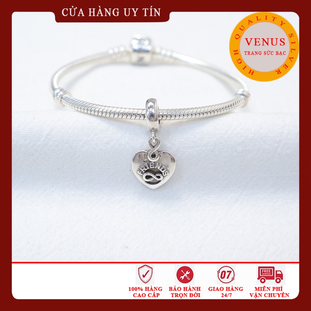 [Charm bạc 925 cao cấp]  Charm tim treo friends forever- Mã sản phẩm VENUSFF