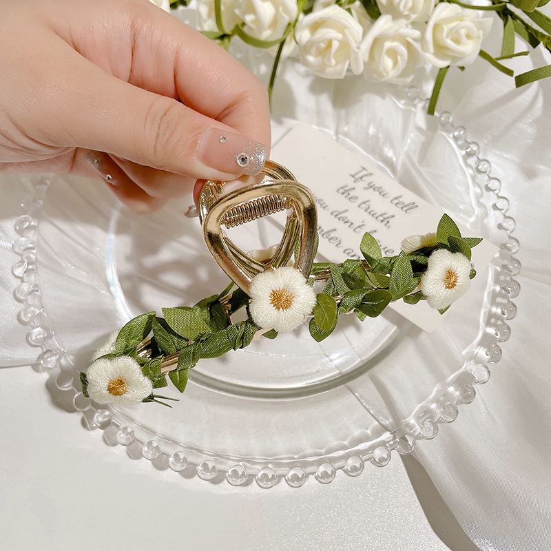 Kẹp Tóc Hình Hoa Lá Bằng Mây Thời Trang Hàn Quốc